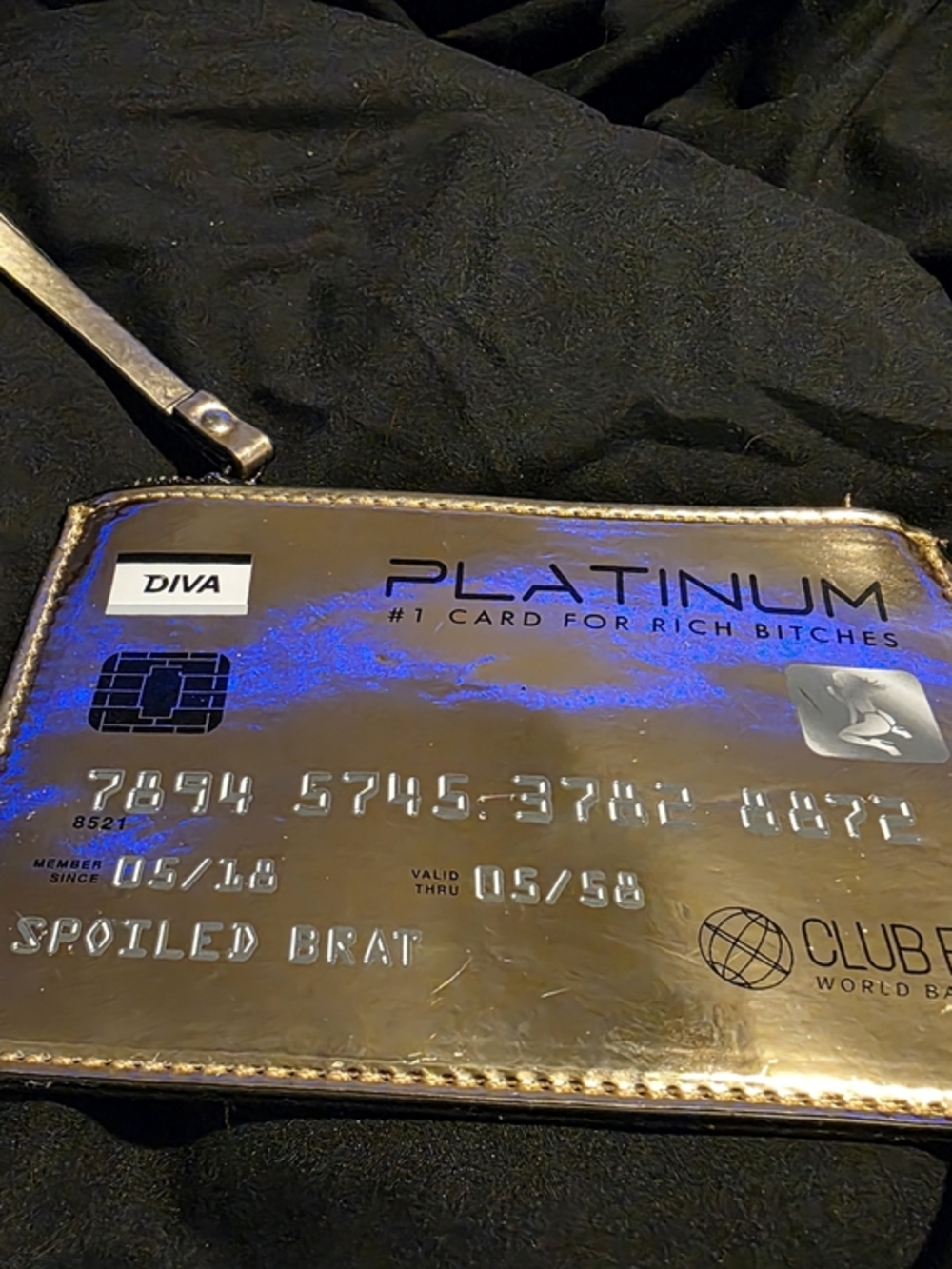 Diva Platinum Metallic Gold Wristlet Clutch
